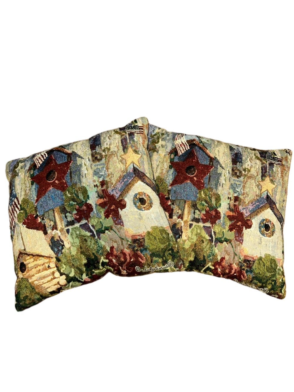 Decorative Birdhouse Accent Pillow - Multicolor